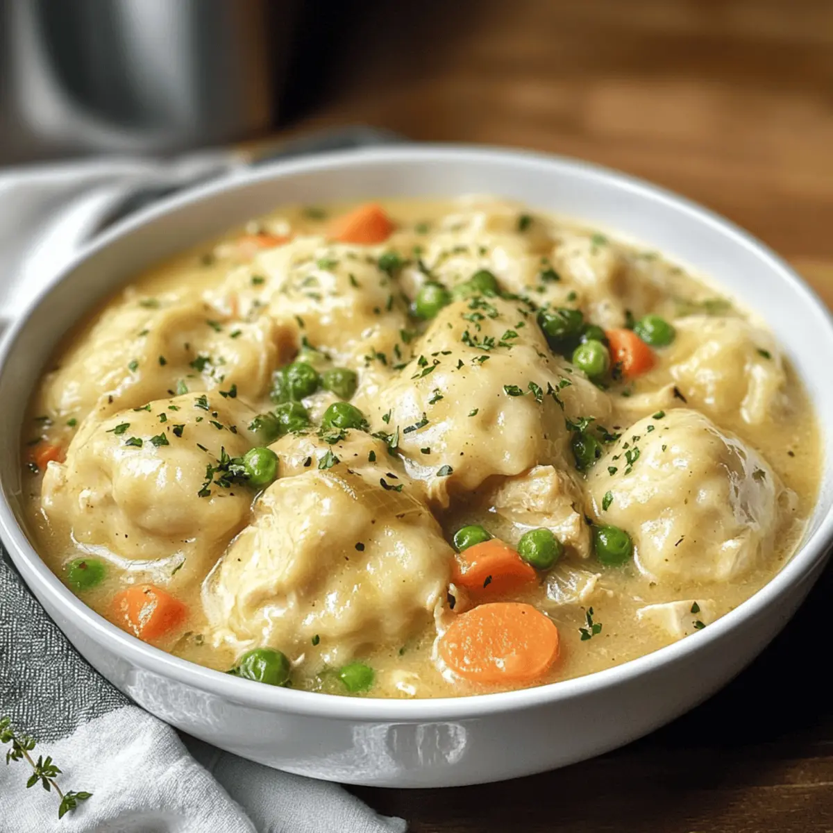 Poulet et Dumplings à la Mijoteuse Facile et Réconfortant