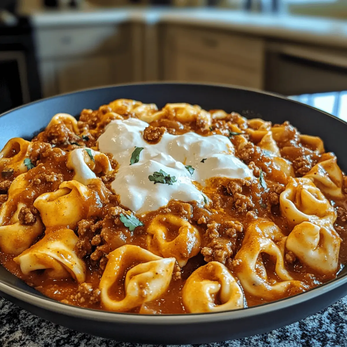 Tortellini au bœuf au fromage enchilada rapide