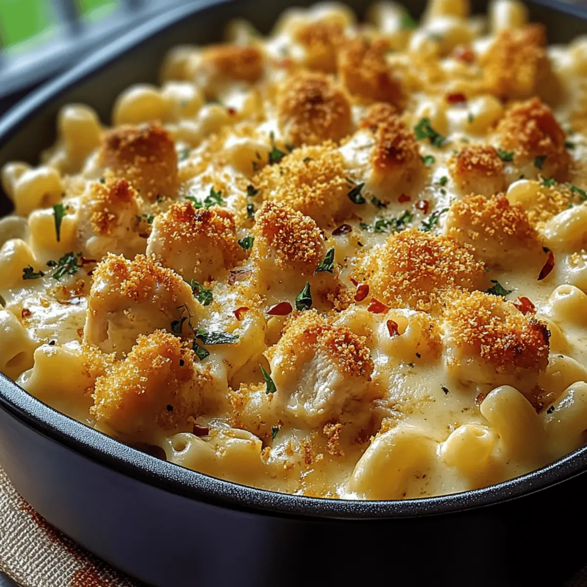 Poulet Macaroni au Fromage Crémeux au Miel et au Poivre