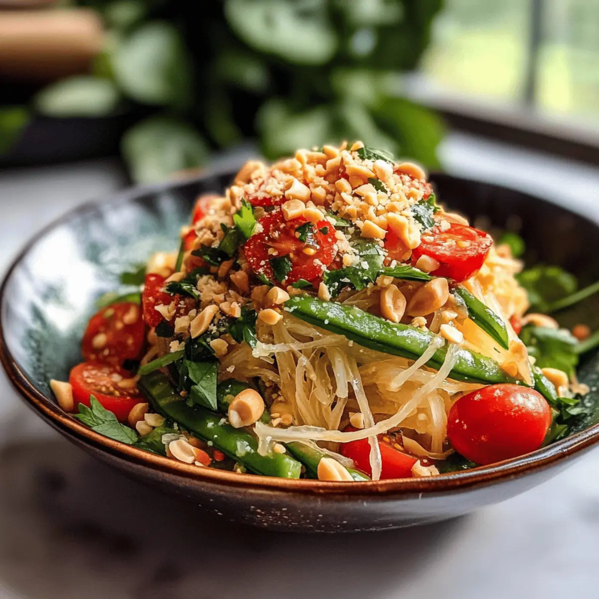 Salade de papaye verte épicée et rafraîchissante