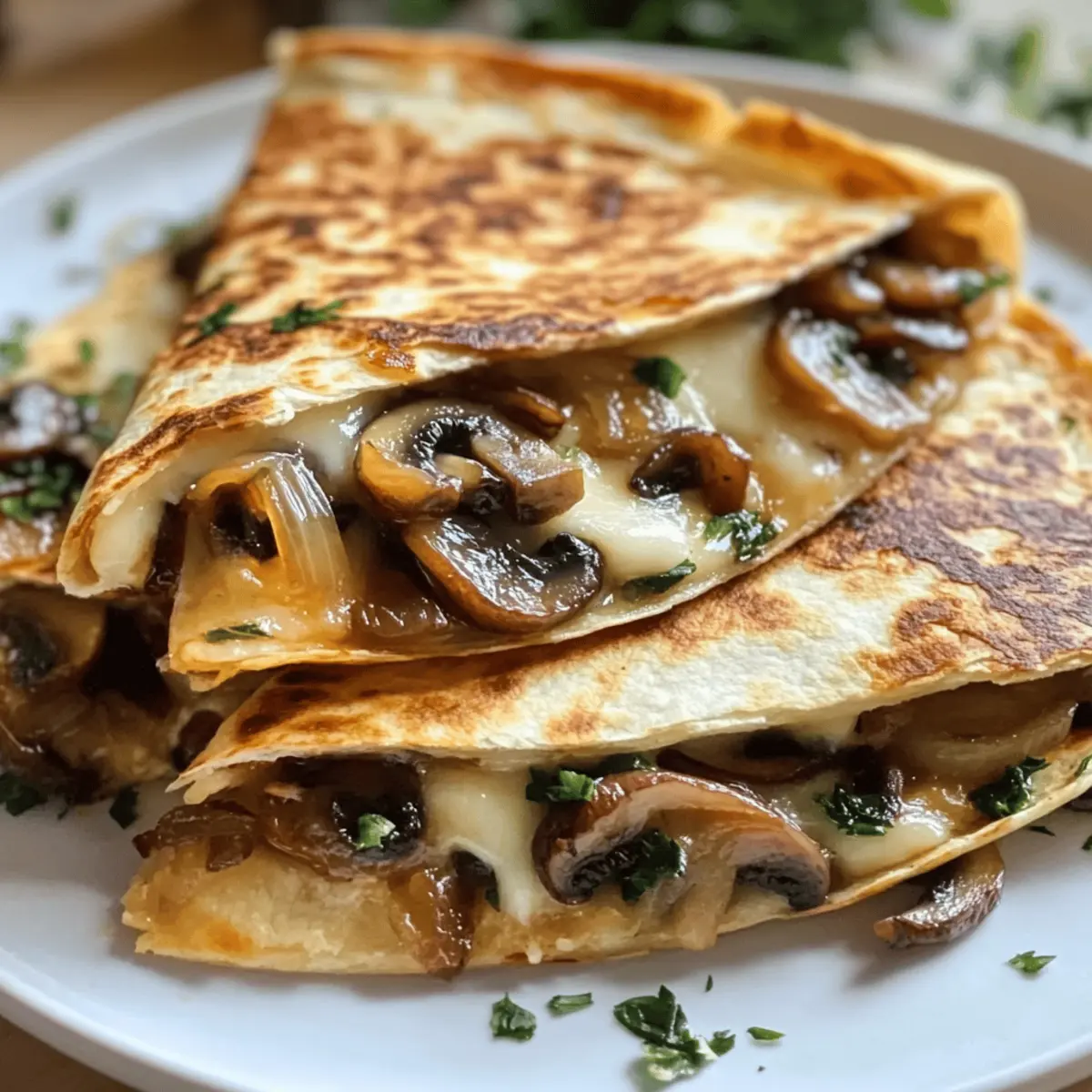 Quesadillas aux champignons prêtes en 30 minutes
