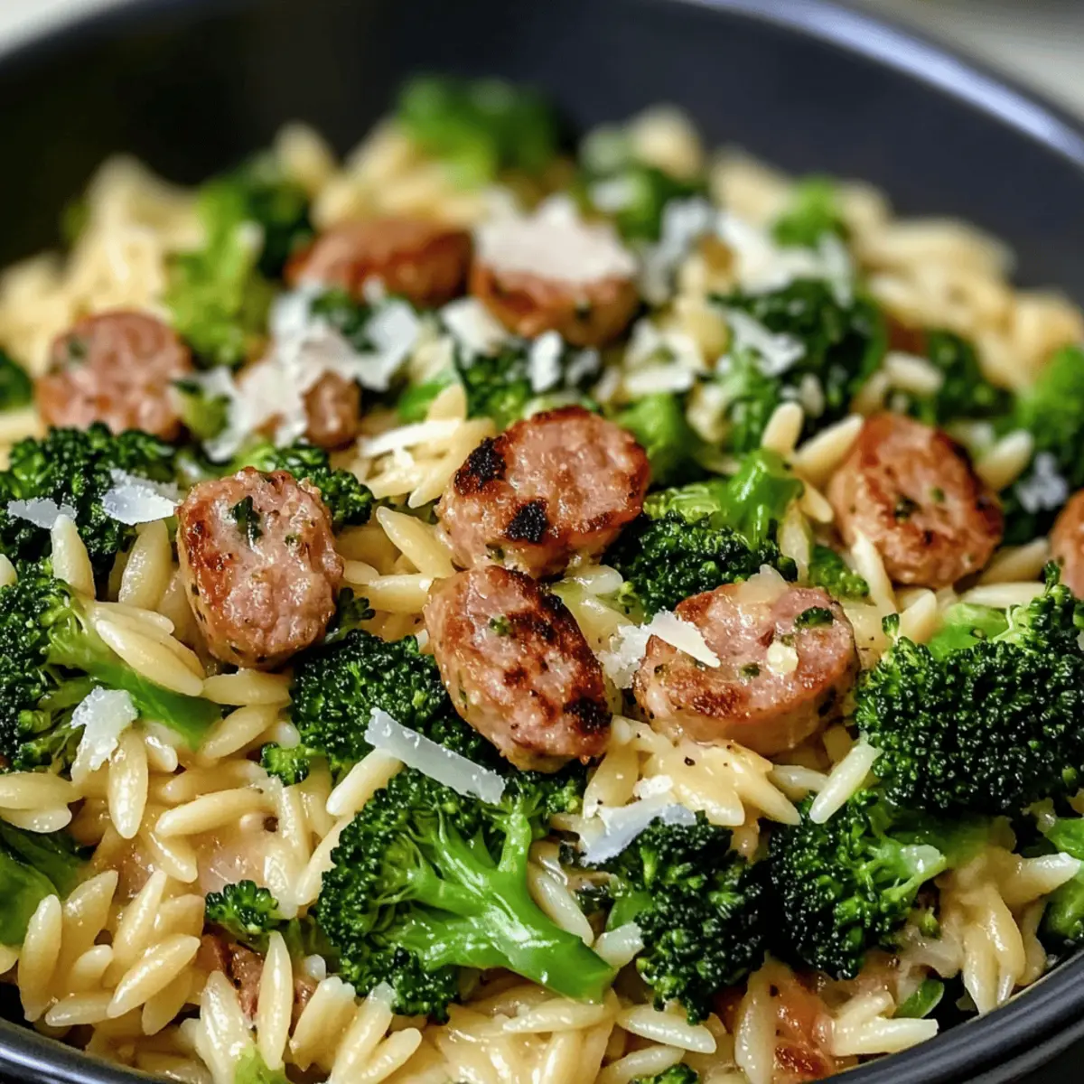 Saucisse de poulet et orge aux brocolis rapide et savoureuse