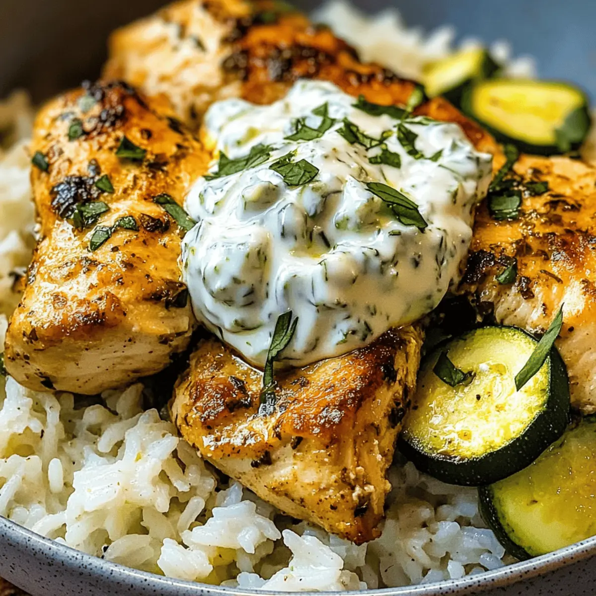 Riz au poulet tzatziki à déverser et cuire facilement