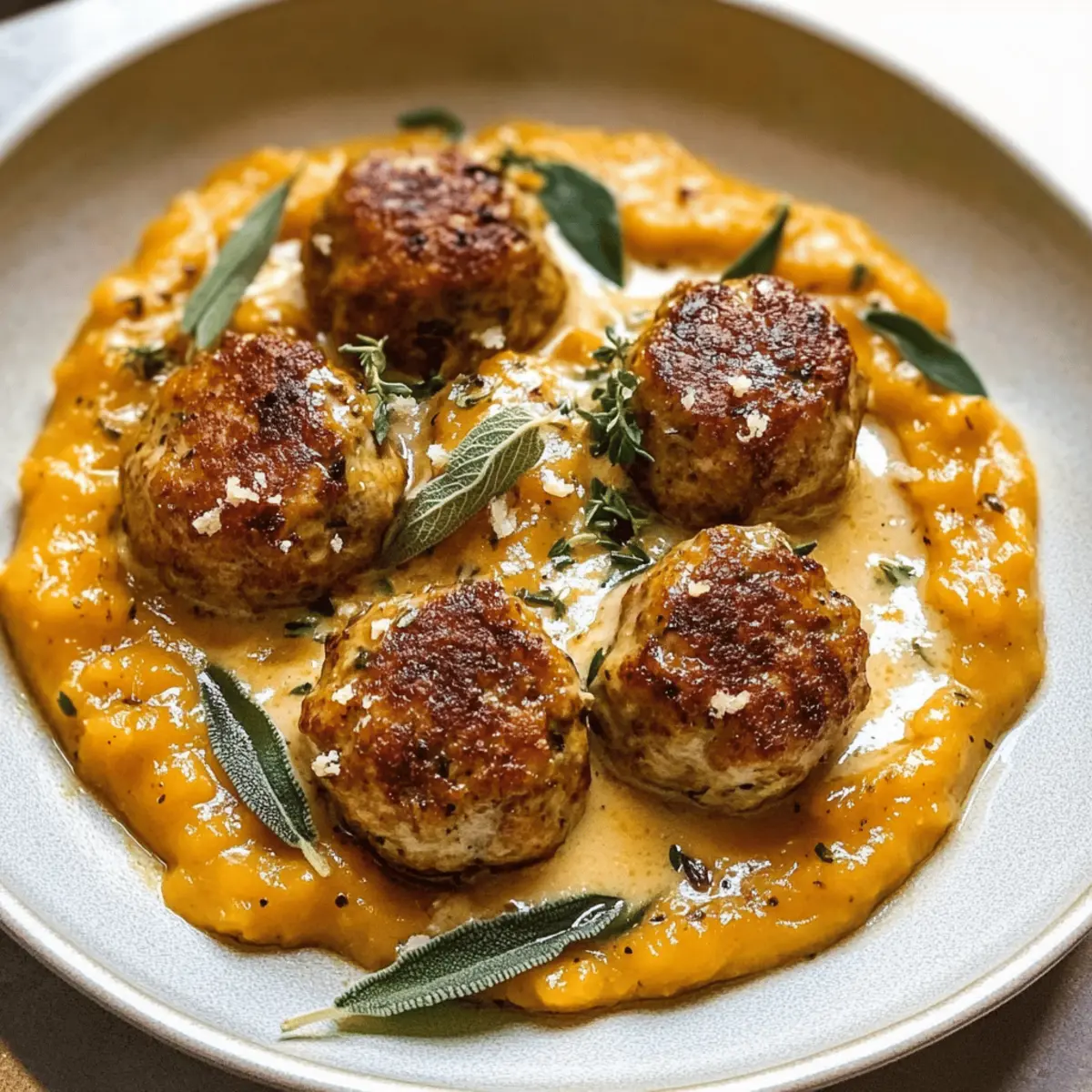 Boulettes de viande de dinde dans une sauce à la citrouille