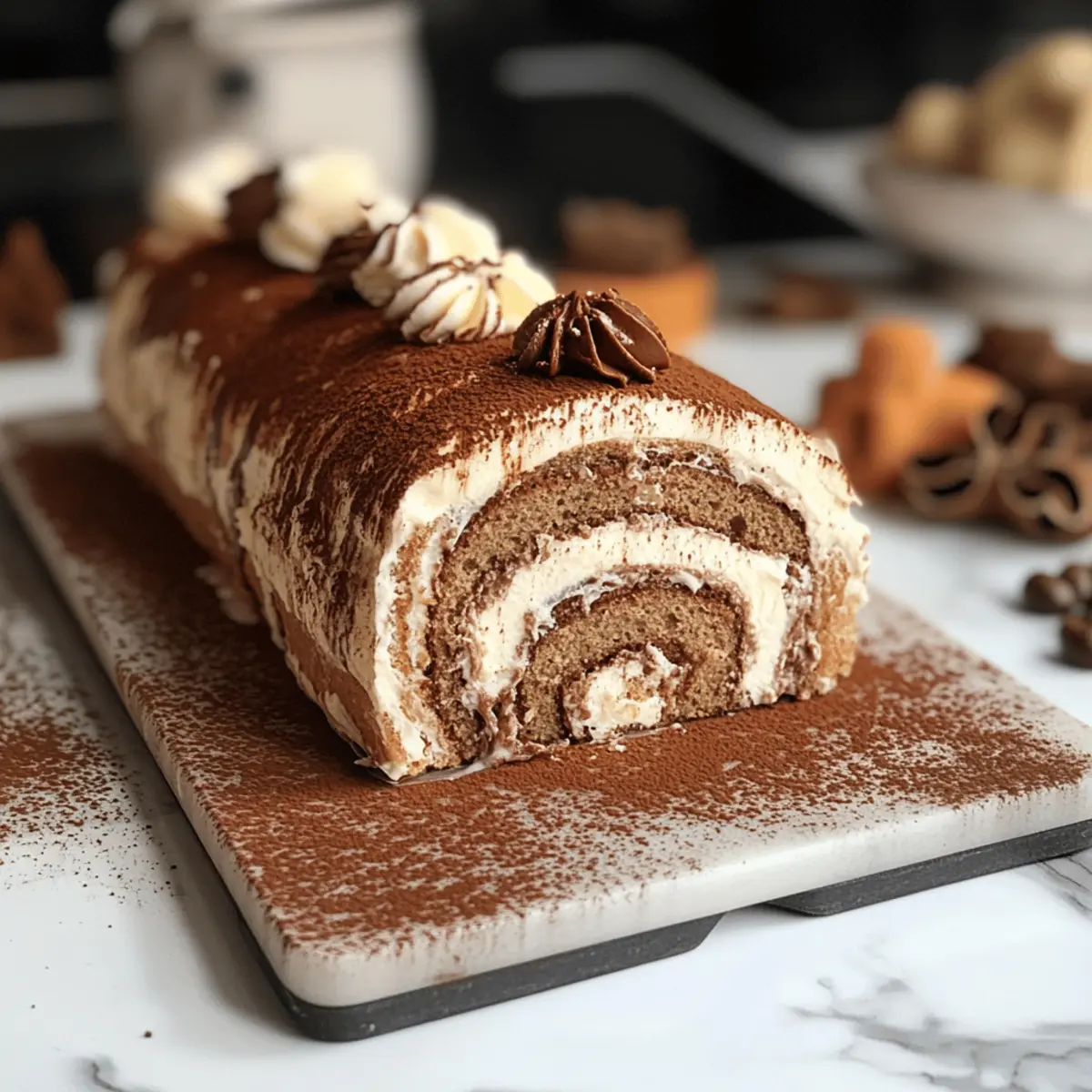 Bûche de Noël Tiramisu Gourmet Délicieuse