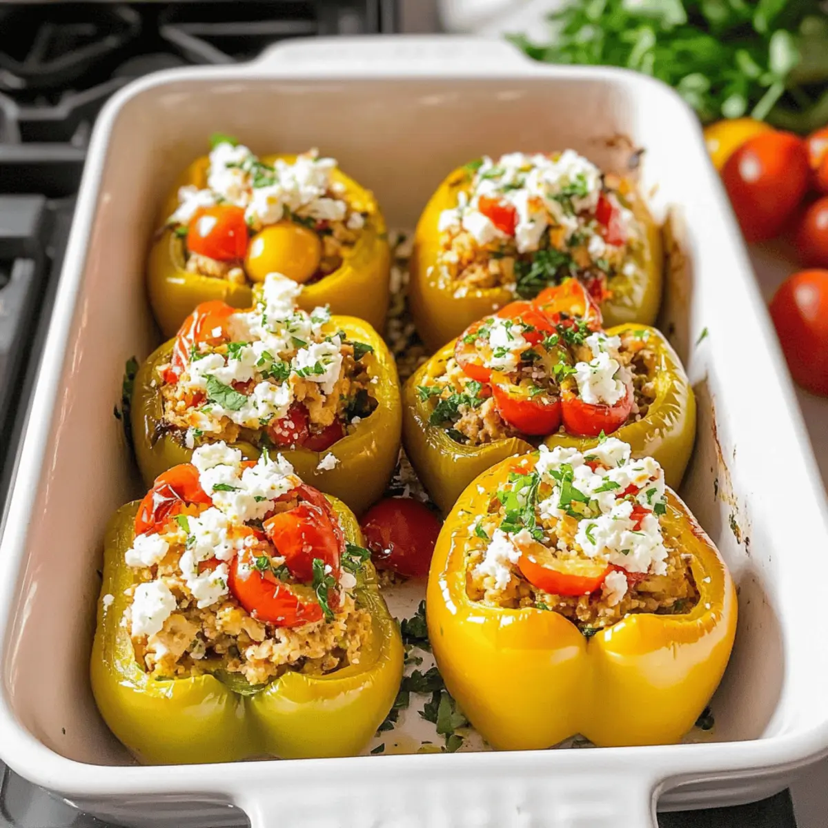 Poivrons farcis au poulet grec irrésistibles