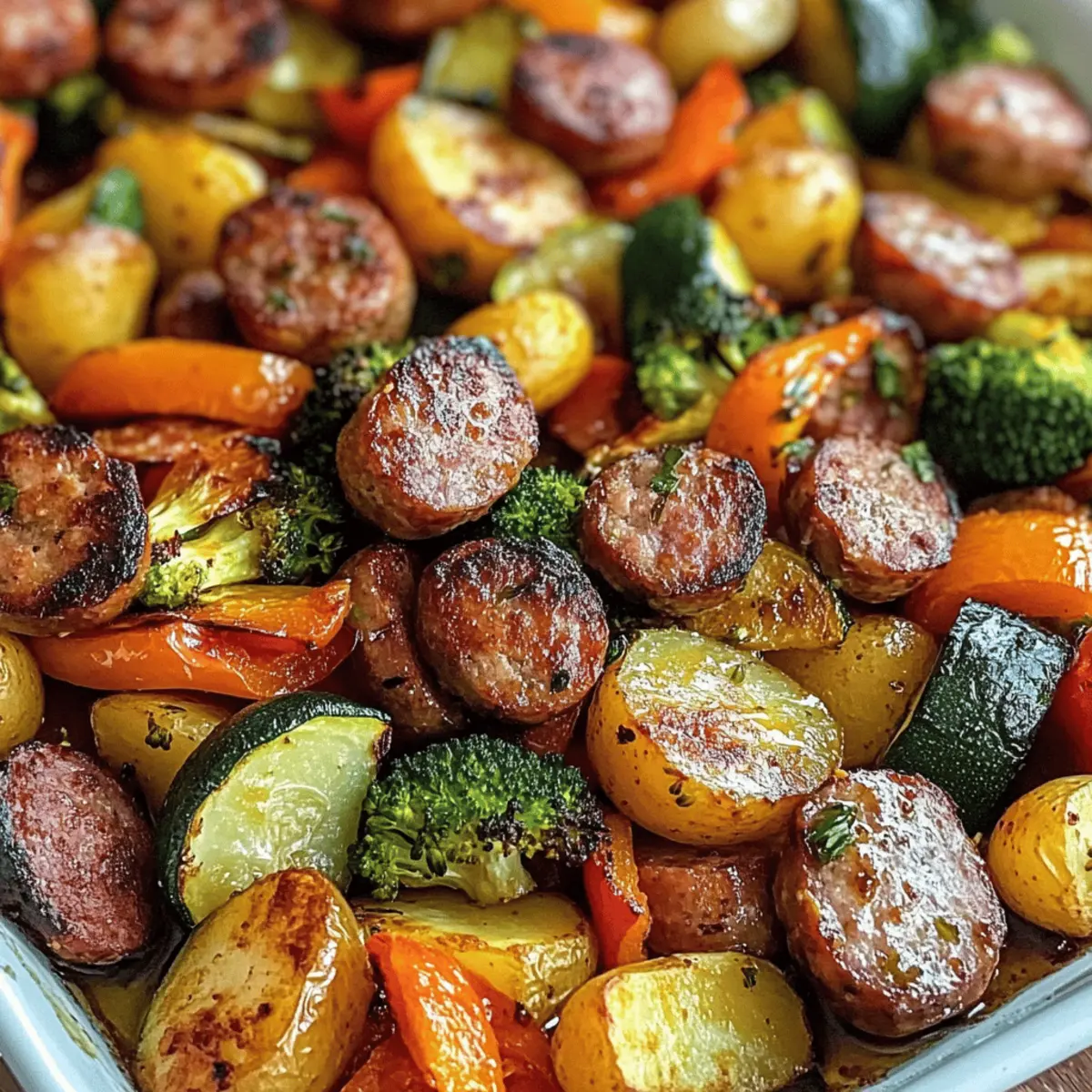 Plaque de cuisson saucisse et légumes facile et rapide