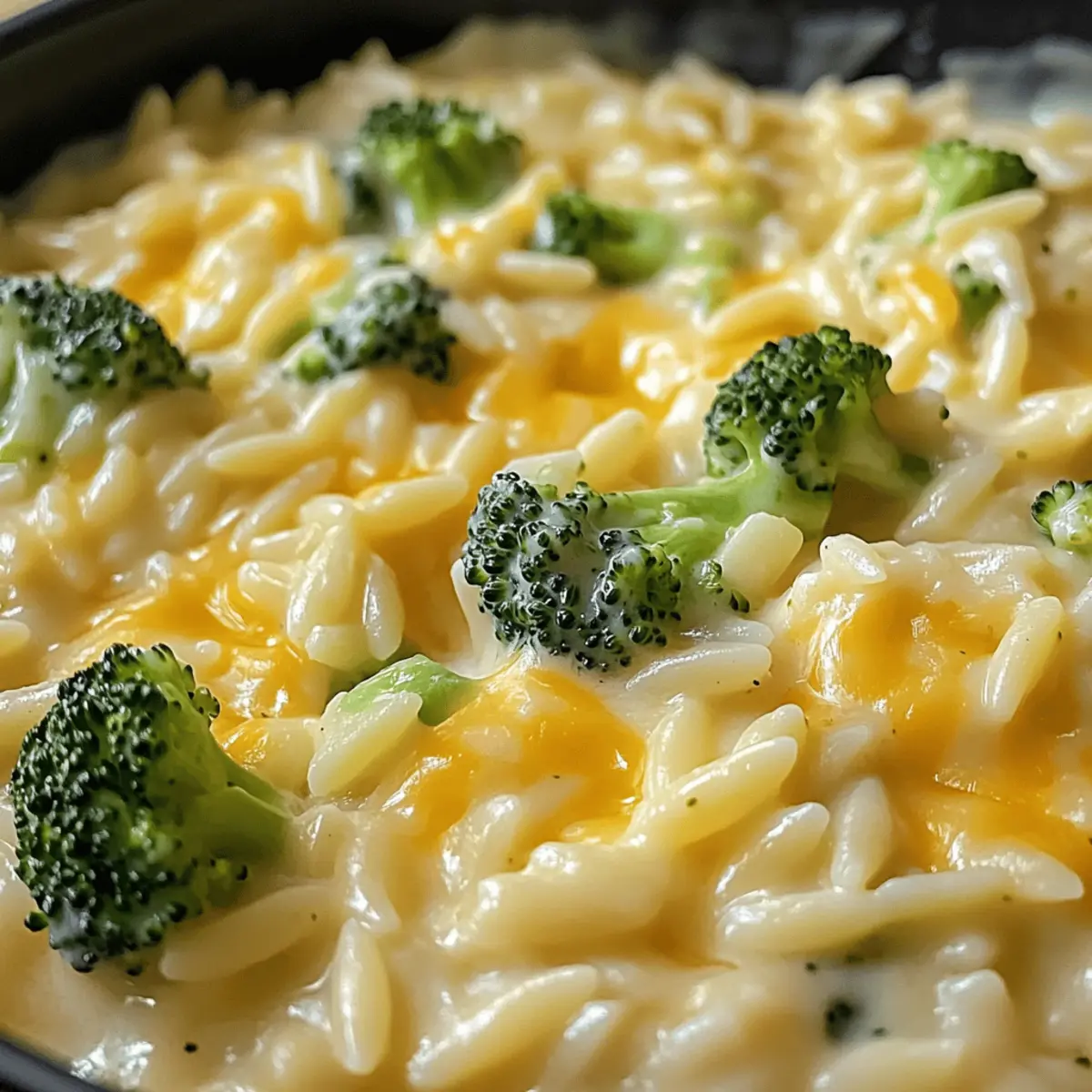 Orzo crémeux aux brocolis et cheddar en une seule casserole