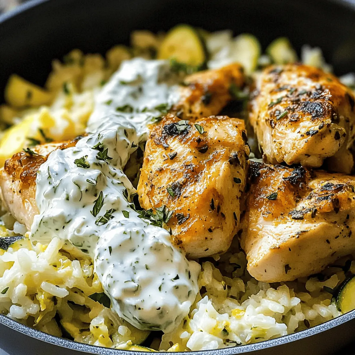 Décharge-et-Cuire Poulet Tzatziki Riz Savoureux