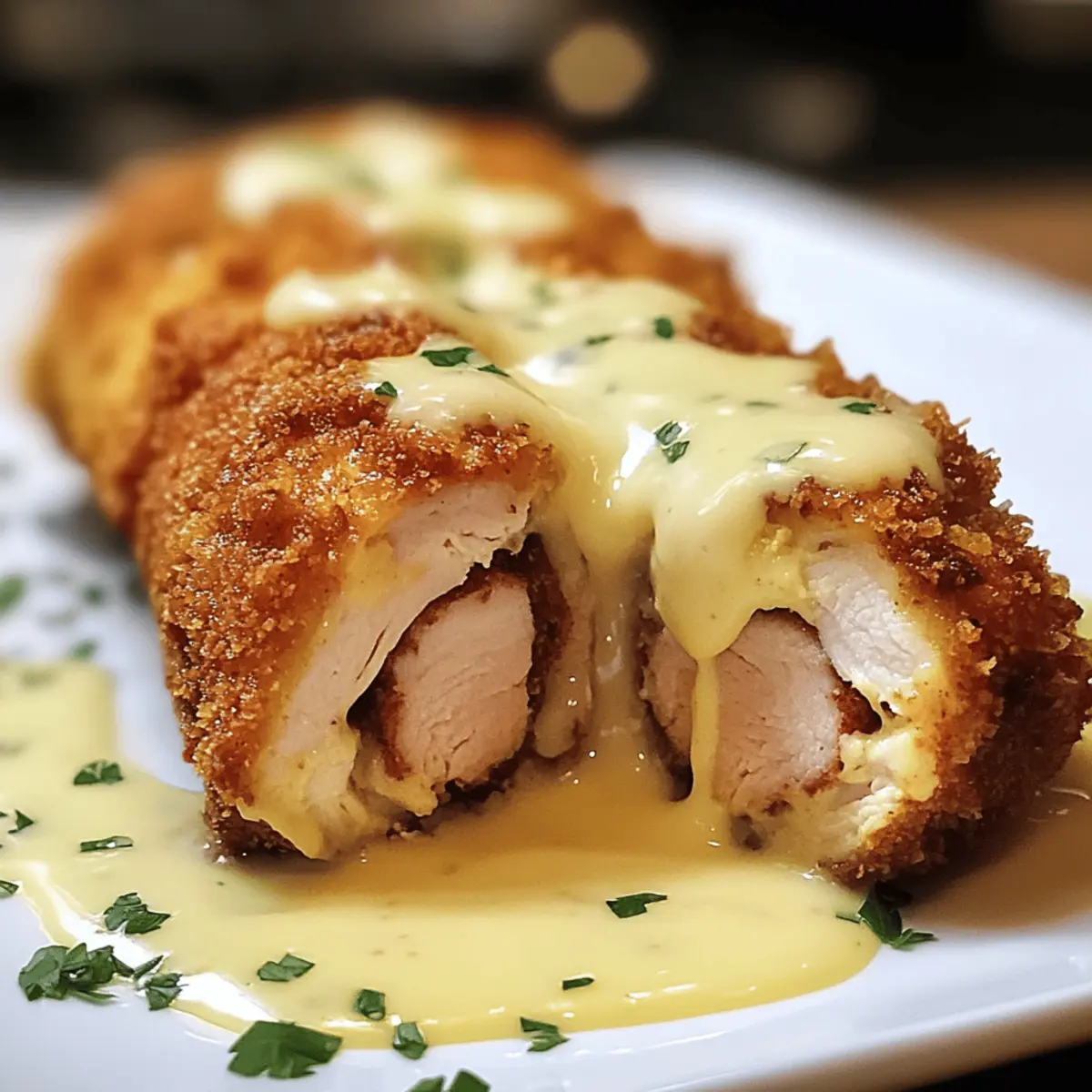 Poulet Cordon Bleu avec Sauce au Fromage Suisse Savoureux