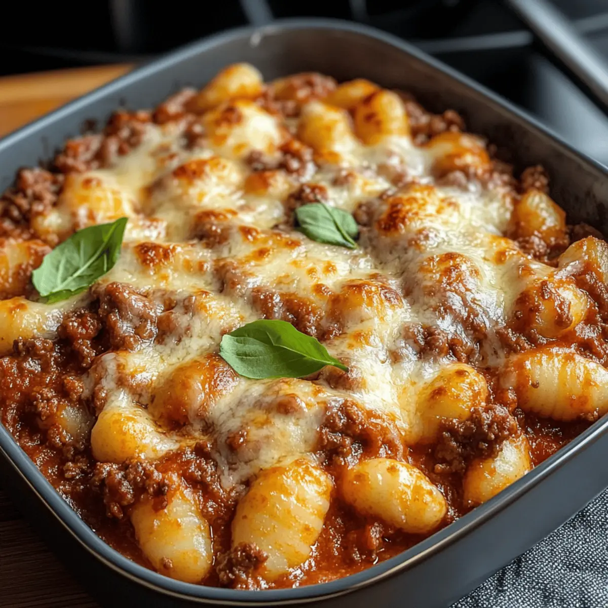 Gratin de Gnocchis à la Bolognaise au Fromage Simple