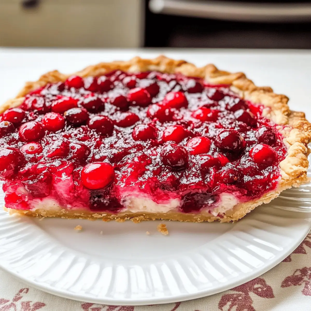 Tarte sans croûte aux canneberges facile et délicieuse