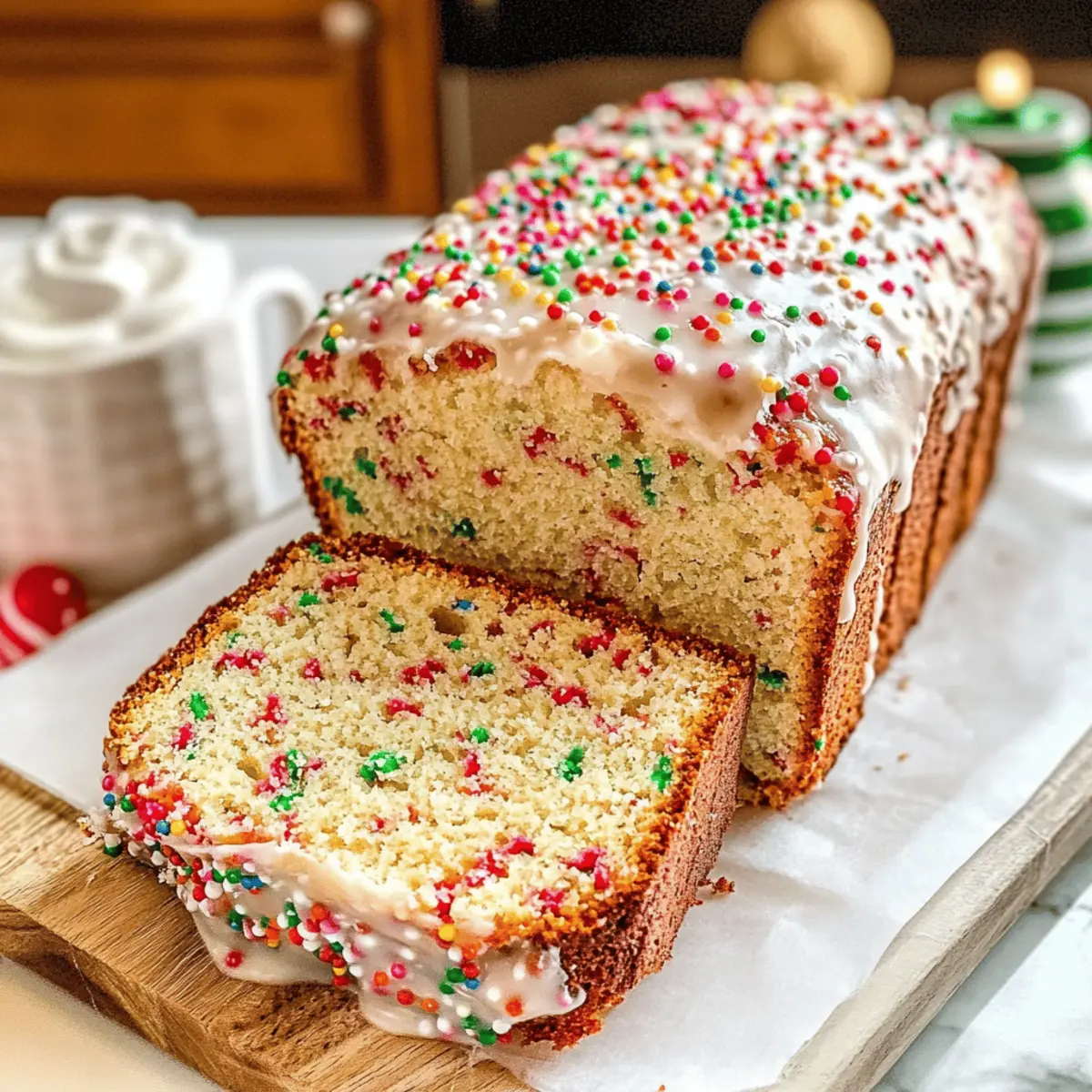 Pain Funfetti de Noël à la texture moelleuse