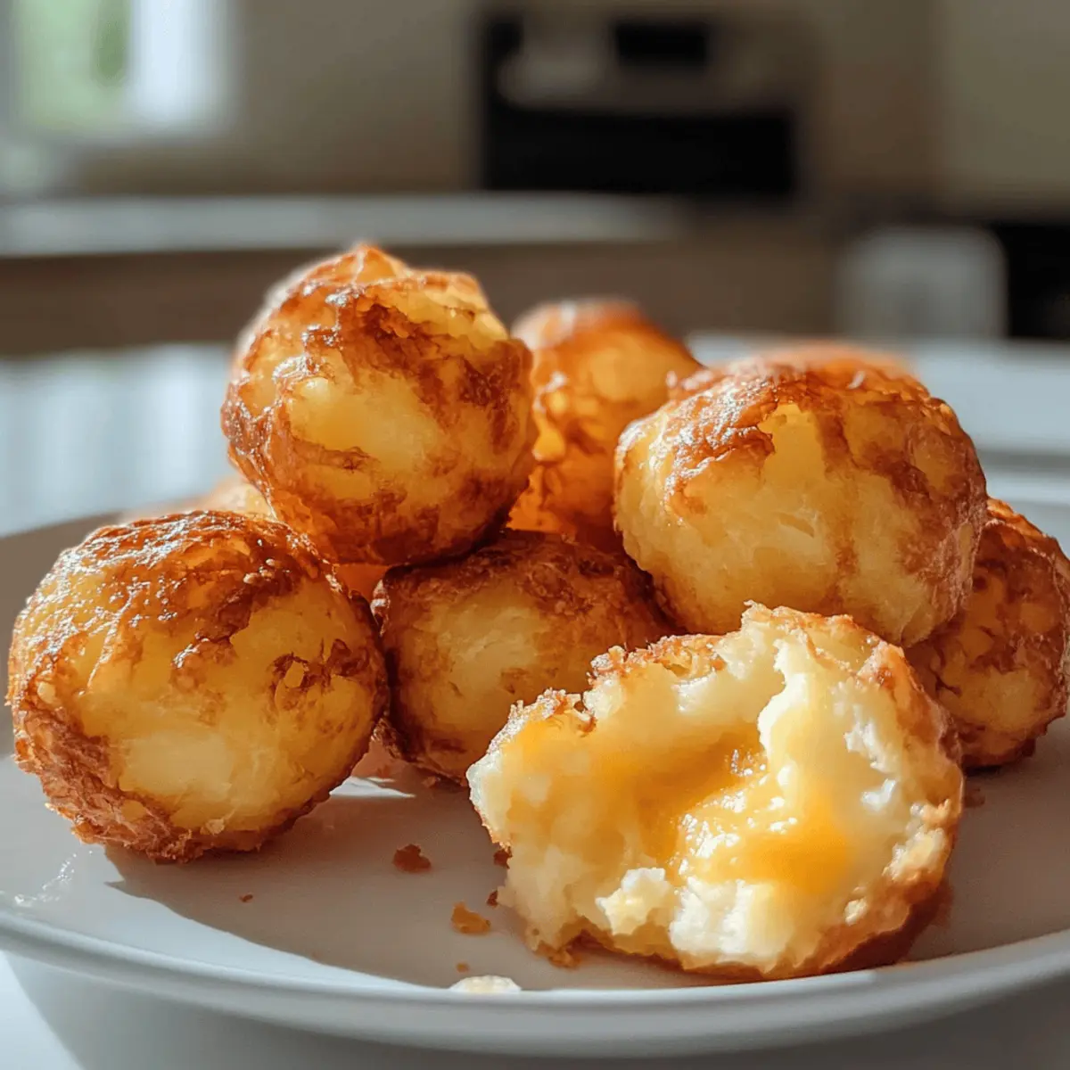 Boulettes de pommes de terre écrasées croustillantes au fromage