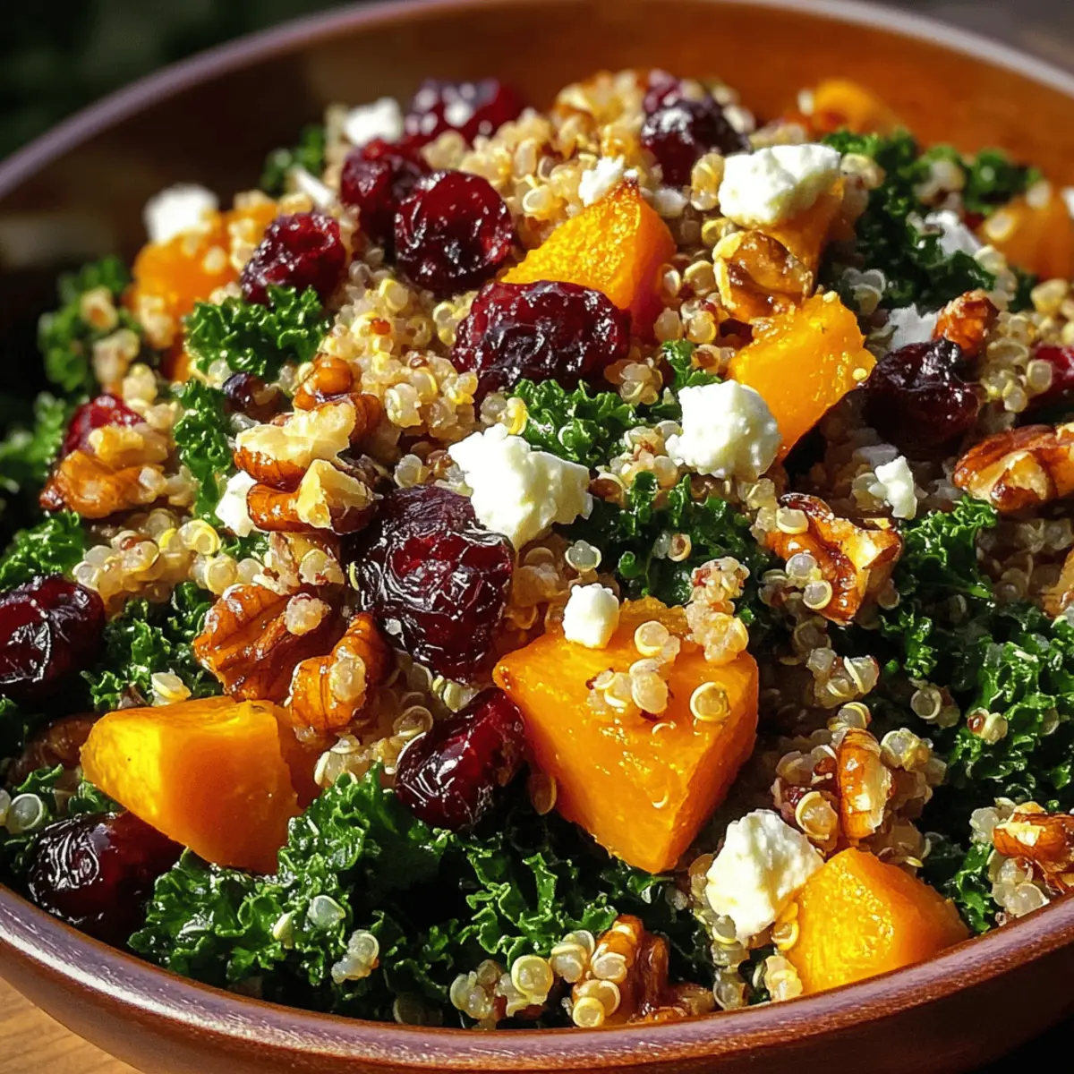Salade de grains de récolte d’automne délicieux avec des canneberges