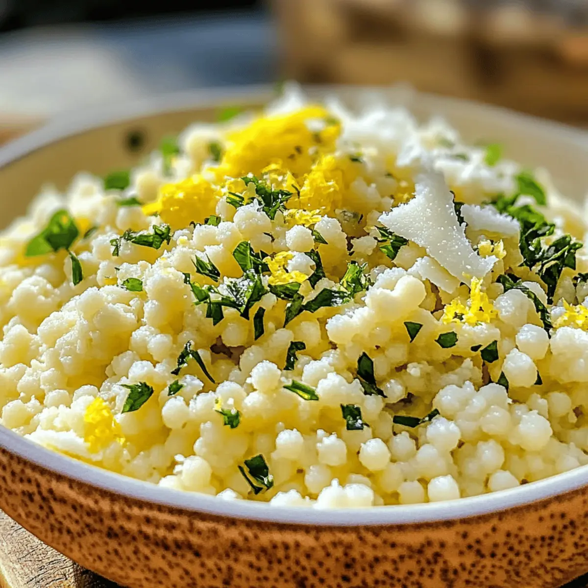 Couscous au citron et parmesan, douceur citronnée