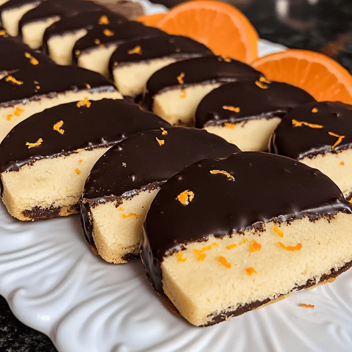 Tranche et Pâte Biscuits Chocolat Orange Délicieux