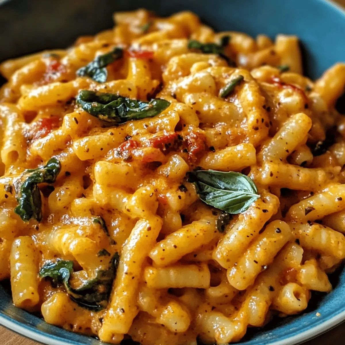 Cavatelli crémeux au basilic et piment calabrais