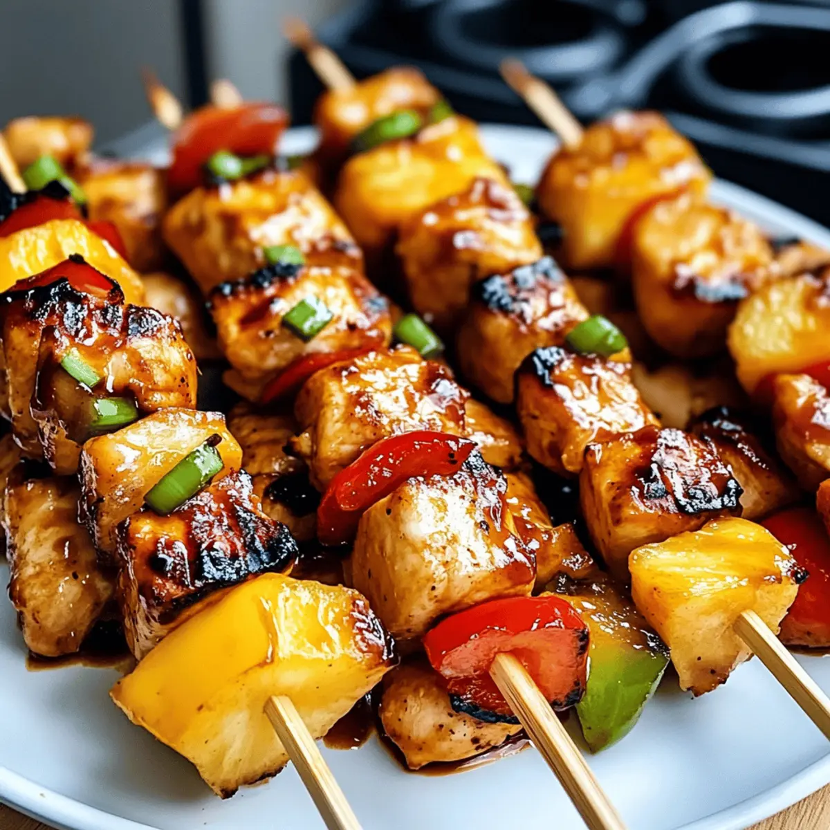 Brochettes de poulet à l'ananas BBQ estivales gourmet