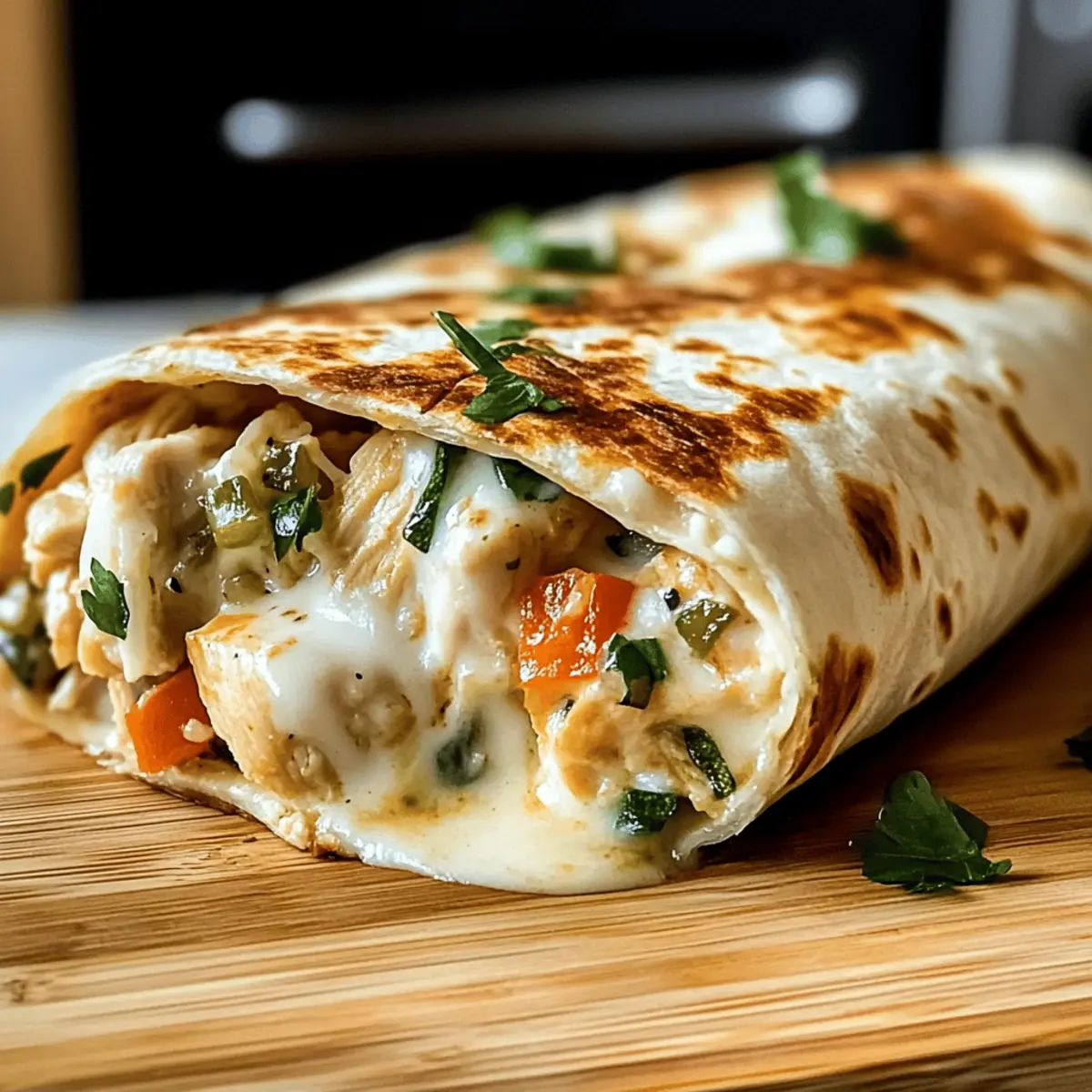 Wraps de poulet à l’ail et au fromage irrésistibles