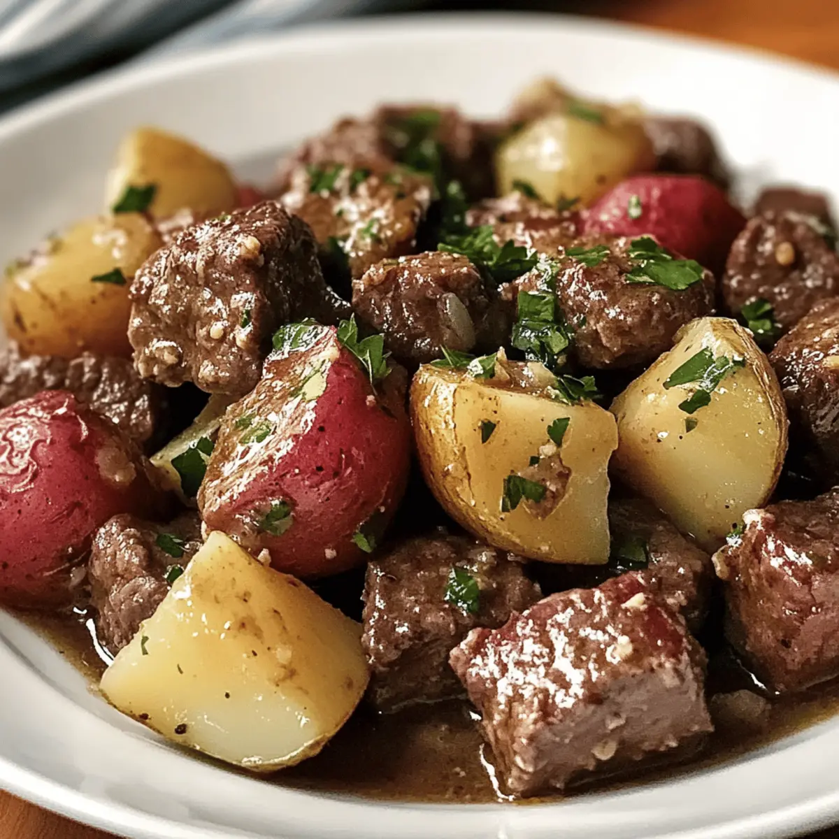 Bouchées de bœuf au beurre à l'ail en cocotte