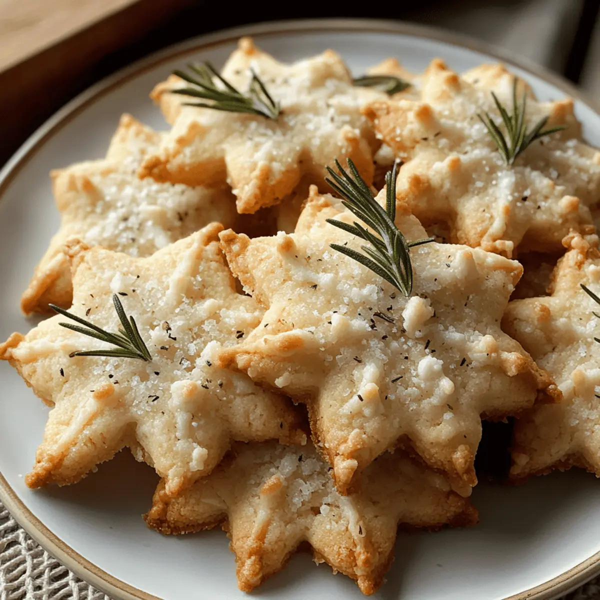 Biscuits en flocon salés au romarin et au parmesan