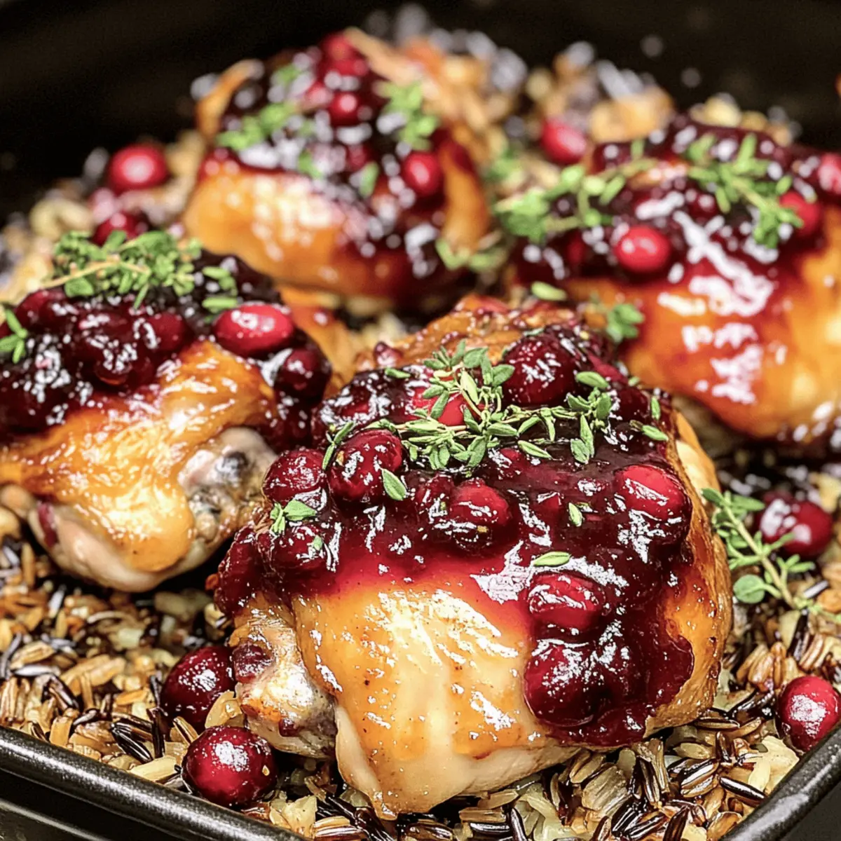 Cuisses de poulet glacées aux canneberges faciles