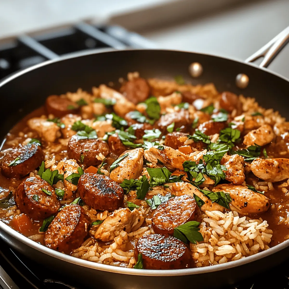 Poulet Cajun Saucisse & Riz en Une Poêle Délicieux