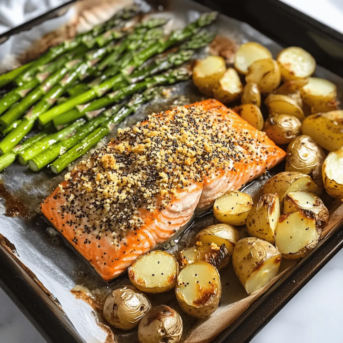 Saumon sur plaque à pâtisserie avec bagel rapide et bon