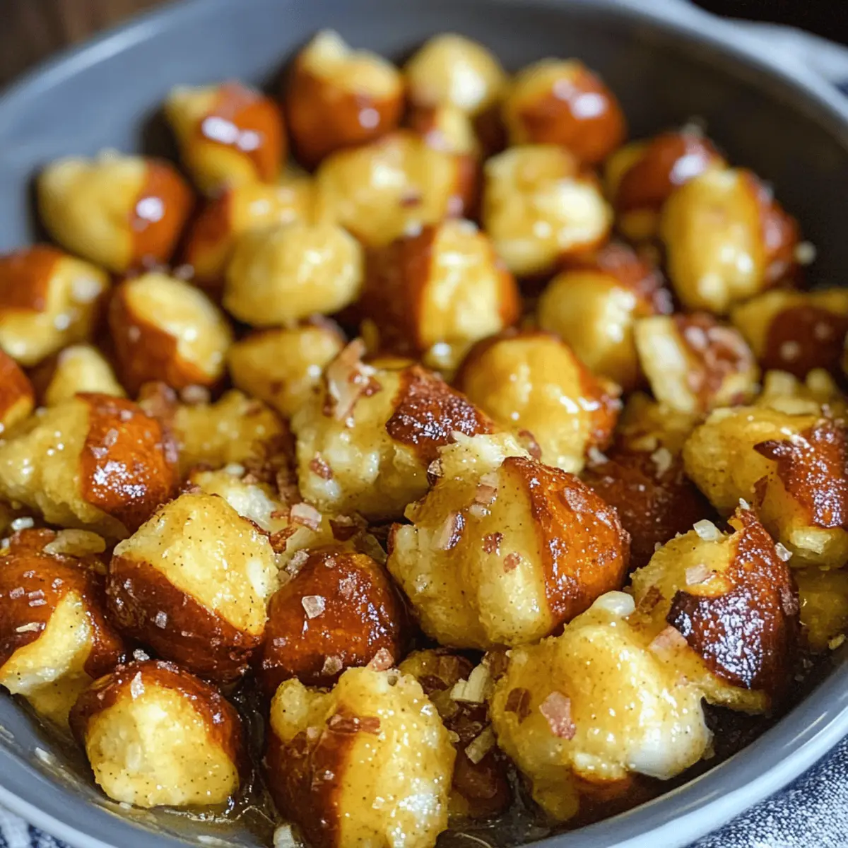 Bretzels au miel, moutarde et oignon faits maison