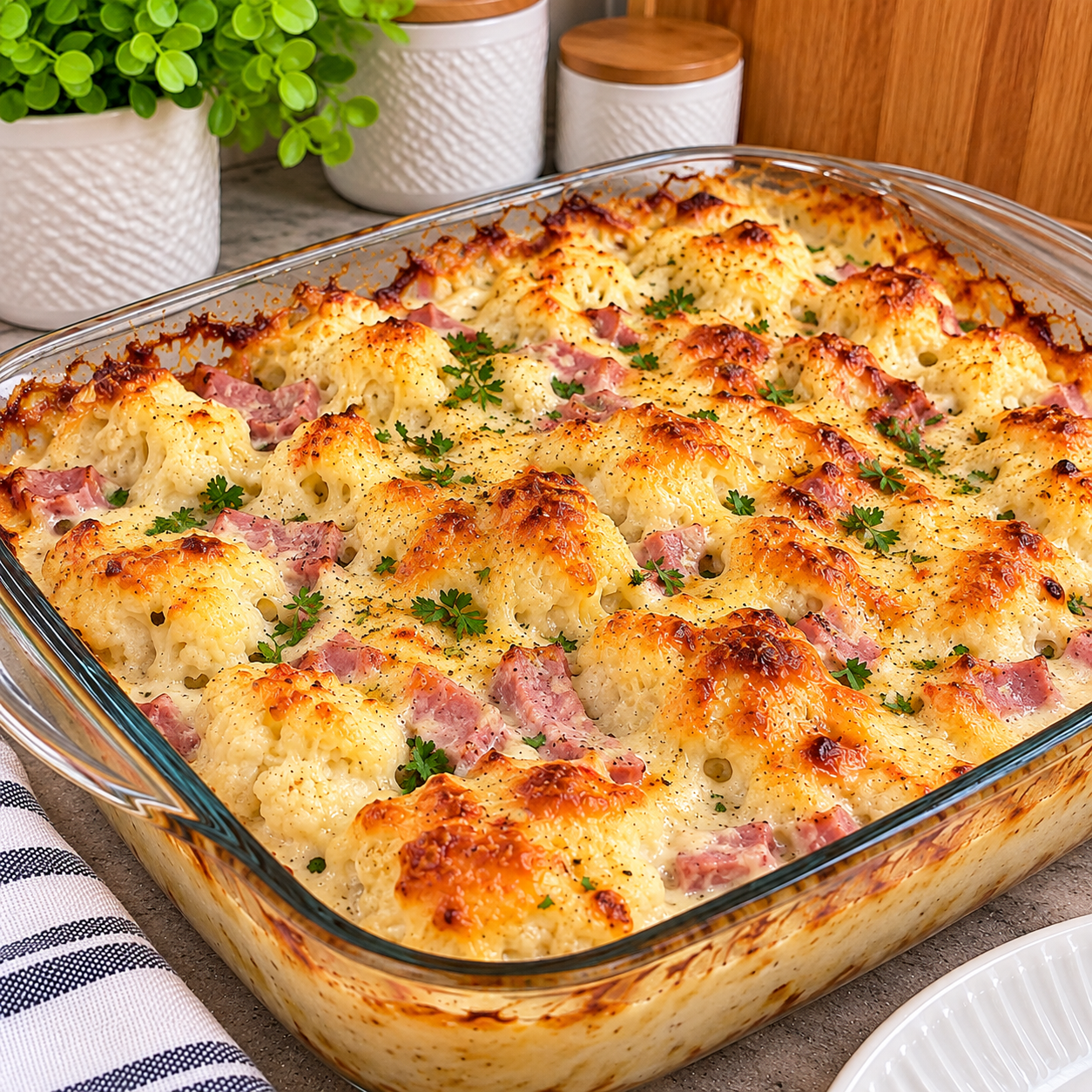 Gratin de Chou-Fleur au Jambon et au Fromage : Une Recette Familiale Ultra Crémeuse et Dorée